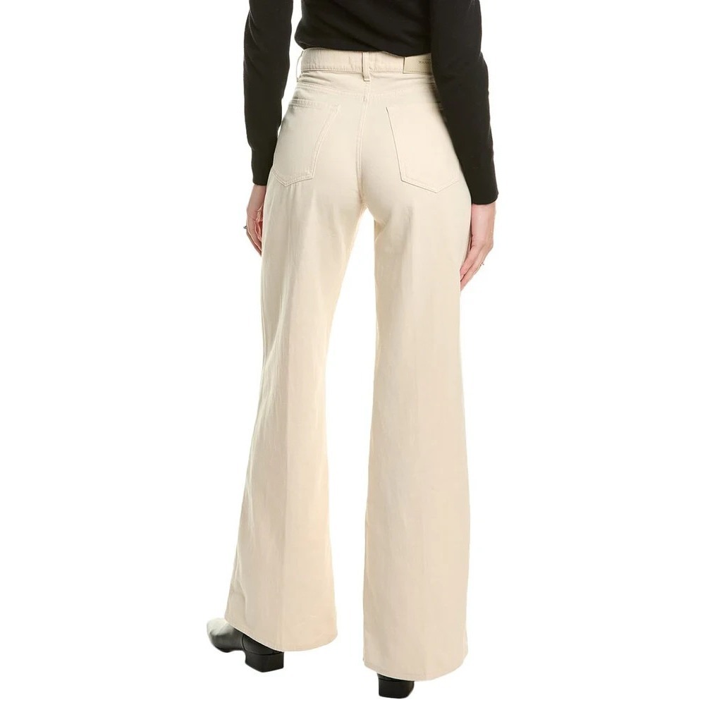 7 For All Mankind Lotta High Rise Wide Leg Jeans Womens 32 Oat Linen Blend $248 - Picture 2 of 6